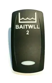 Carling Baitwell 2 Lighted Rocker Switch Cover Black (Baitwll)