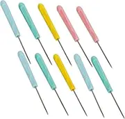 ULDIGI 10pcs Plastic Handle Sewing Awls Versatile Steel Pricker Tools for DIY Sewing Leather Craft and Repairs Essential Accessories for Home and Store Use