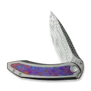 WE Knife Winsome 23092-DS1 Bead-Blasted Titanium Timascus Damasteel Knife