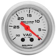Autometer Ultra Lite Vacuum Gauge Electric - 0 - 30 inHg, 2 1/16 Inch, Full Sweep, AU4384