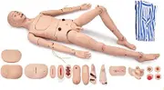 67in Nursing Manikin Patient Care Mannequin for Training with Interchangeable Genital Bedsore Modules and Trauma Modules for Nursing Medical Training Teaching Medical Supplies