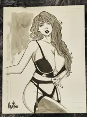 Everette Hartsoe BAD GIRL SKETCH-ORIGINAL PUBLISHED-BG-4A