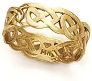 [JewelryWeb] 14ct Yellow Gold Irish Claddagh Celtic Trinity Knot toe ring