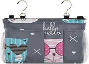 Bedside Storage Organizer Hanging Storage Bag Pocket for Bunk and Hospital Beds,Dorm Rooms Bed Rails Cartoon Cute Colorful Quirky Cat