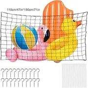 Poolside Mesh Bag - Pool Toy Organizer | Poolside Float Toy Organizer, Elastic Pool Float Toy, Large Capacity Mesh Net Bag, Pool Toy Net Storage, Inflatable Balls Storage Solution for Camping Backyard