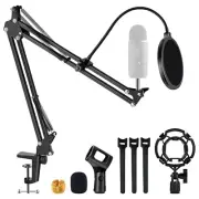 5Core Microphone Stand 16" Suspension Desk Boom Arm w Shock Mount Pop Filter