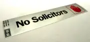 No Solicitors Stop Self Adhesive Metal Sign
