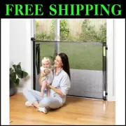 Retractable Baby Gate 41" x 71" - Durable Mesh Pet Barrier with One-Handed Lock
