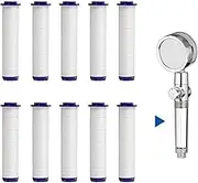PP-Cotton Filter Cartridge for Vortex Shower Head 3.5in Set of 10Replacement Filter Cartridge for Detachable Propeller Hydro Jet Shower Heads. (9.5cm Length)