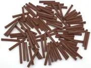 Lego Lot of 100 New Reddish Brown Technic Axle 5 with Stop Pieces Parts