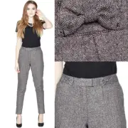 Kate Wool Blend Silver Sparkly Trouser Pants Bow Applique Detail Ankle Zip 4 NWT