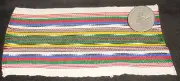 Dollhouse Miniature White Backstrap Guatemala Blanket Rug @ 3X5" Southwest #1