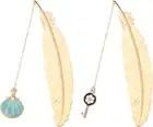 2Pcs Metal Feather Bookmarks for Women Birthday Gifts for Her Employee Teache...