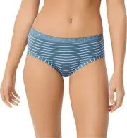 Bonds Ladies 37R Blue Rock Stripe Print Cottontails Midi Brief Size 12 New
