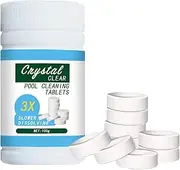 Multifunctional Chlorine Tablets,Pool Cleaning Tablets,Hot Tub Chlorine Tablets,4 in 1,for Spa,Swimming Pool,Hot Tub,Pool Clean Tables,Clarifier for Water,Quick Dissolving,100g