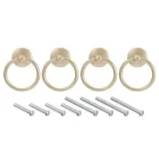 4Pcs Round Ring Pulls Drawers Knobs Yellow for Dresser Cupboard Wardrobe