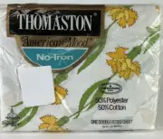 Vintage Thomaston Double Fitted Sheet MCM floral NOS 54x76 no iron