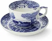 [Portmeirion] Home & Gifts Jumbo Cup & Saucer, Blue & White, 0.56L/20fl.oz