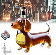 Dachshund Dog Whiskey Bottle, Fun Dachshund Wine Bottle, 3D Engraved Clear Glass Liquor Bottle, Decorative Alcohol Bottle, Unique Wine Decanter, for Dad Birthday Gift(#A)