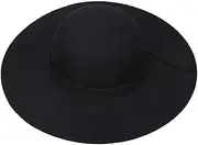 [VPbao] Wool Wide Brim Felt Bowler Fedora Hat Lady Floppy Cloche Derby Church Party Hats - Foldable