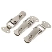 Suitcase Toolbox Spring Loaded Toggle Latch Hasp Silver Tone 3 Pcs