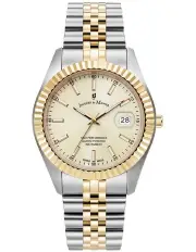 [Jacques Du Manoir] Swiss Inspiration Business Date Two Tone, Gold Dial Watch