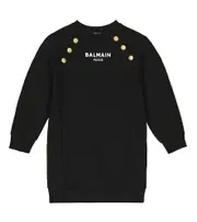 [Balmain Kids] Balmain Kids Embellished cotton jersey dress Y 8 black