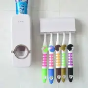 Automatic Toothpaste Holders Toothbrush Dispenser+ 5 Toothbrush Holder Set Wall