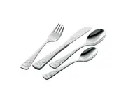 4pc Zwilling Teddy Children Stainless Steel Cutlery Spoon/Fork/Knife Set Silver