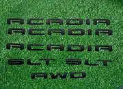 3D Letter Side Door Rear Tailgate Emblem Badge Nameplate Compatible for 2020-2023 Acadia SLT AWD Set of 5Pcs (Matte Black)