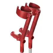 Rebotec Safe-In-Anatom-Soft, Forearm Crutches with Caff & Hinge Crutch - RED