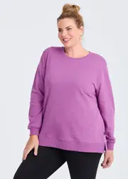 [Taking Shape] Taking Shape Boyfriend Tunic Sweat Size 16 in Orchid, Cotton - Plus Size Women's Clothing Orchid