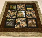 Wildlife Wall Hanger Quilt Top, Crib, Throw, 41” by 41”