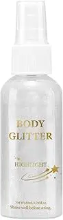 Hair Glitter Spray, Shiny Face Spray, Clothes Body Glitter Hairspray Long-Lasting Quick-Drying Shimmer Spray for Stage Festival and Makeup Prom 80ml