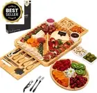 Unique Cheese Board Gift - Charcuterie Board with Knife Set for Couples