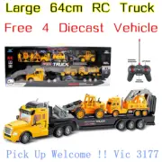 RC Radio Remote Control Trailer Truck Construction Vehicle Diecast Child Kid Toy