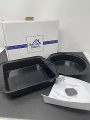 Smart Home 2 Piece Speckle NonStick Bakeware Set 11" x 9" x 2" Square & 9" Round