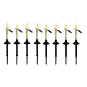 8pcs Taper Candles Lights Flameless Solar Rechargeable LED Light Flickering Tapered Candlesticks for Christmas Home Outdoor Garden