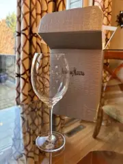 Vintage Newman Marcus Set of 4 Crystalline Clear Wine Glasses Handmade Slovenia