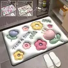 3D Flower Absorbent Mat Anti-Slip Diatom Mud Floor Mat Foldable Bathroom beEOO