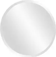 Howard Elliott Frameless Silver round Large Wall Hanging Mirror, Elegant Beveled