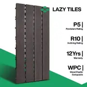 Interlocking Floor Tile - Indoor & Outdoor Tile - WPC Wood Decking Tile - Walnut