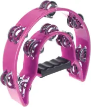 Half Moon Musical Tambourine Double Row Metal Jingles Hand Held Percussion Drum