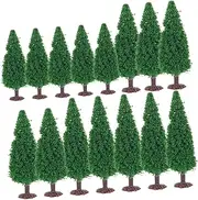 SEWOART 15pcs Artificial Pine Tree Diorama Model Tabletop Christmas Tree Artificial Cedar Artificial Outdoor Trees Landscape Layout Prop Mini Christmas Tree Green Wire and Sponge.