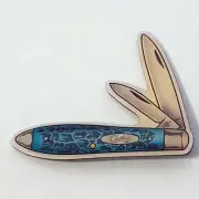Case XX Knives Hat Pin Lapel Tear Drop Jack Blue Green Jigged Handles