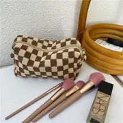 Casopic - Checker Knit Makeup Bag Khaki - One Size