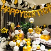 在飛比找momo購物網優惠-【生活King】皇冠主題派對氣球套餐組(派對氣球 生日佈置)