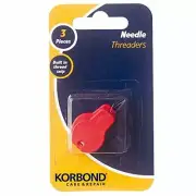 Korbond Three Pack Needle Threaders with Built in Thread Cutter Ideal for Craf