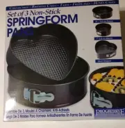 Springform Pans from Progressive. Set of 3. Nonstick. New. Round and Heart