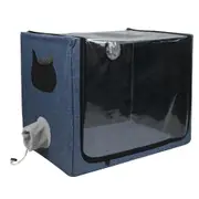 Pet Oxygen Cage Atomization Box Portable Carry Bag Breathing Respiratory Pet Baby Breeding Pet Hotel Animal Cage blue